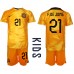 Günstige Niederlande Frenkie de Jong #21 Babykleidung Heim Fussballtrikot Kinder WM 2022 Kurzarm (+ kurze hosen)